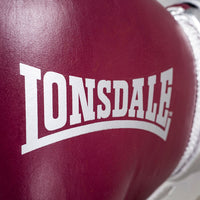 Thumbnail for Lonsdale L60 Hook & Loop Training Glove  White/Maroon 12oz