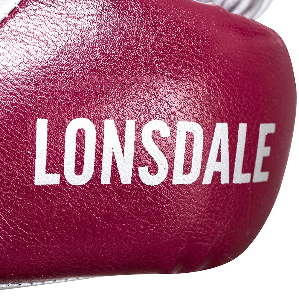 Lonsdale X60 PU Training Glove Maroon/Silver 12oz