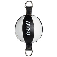 Thumbnail for Ampro 7 Leather Double End Punch Ball Black/White
