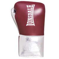 Thumbnail for Lonsdale L60 Hook & Loop Training Glove  White/Maroon 12oz