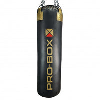 Thumbnail for Pro Box Champ Leather Hybrid 4ft Straight Black-Gold & Chain
