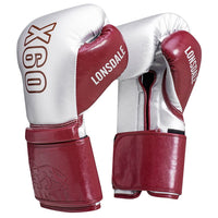 Thumbnail for Lonsdale X60 PU Training Glove Maroon/Silver 12oz