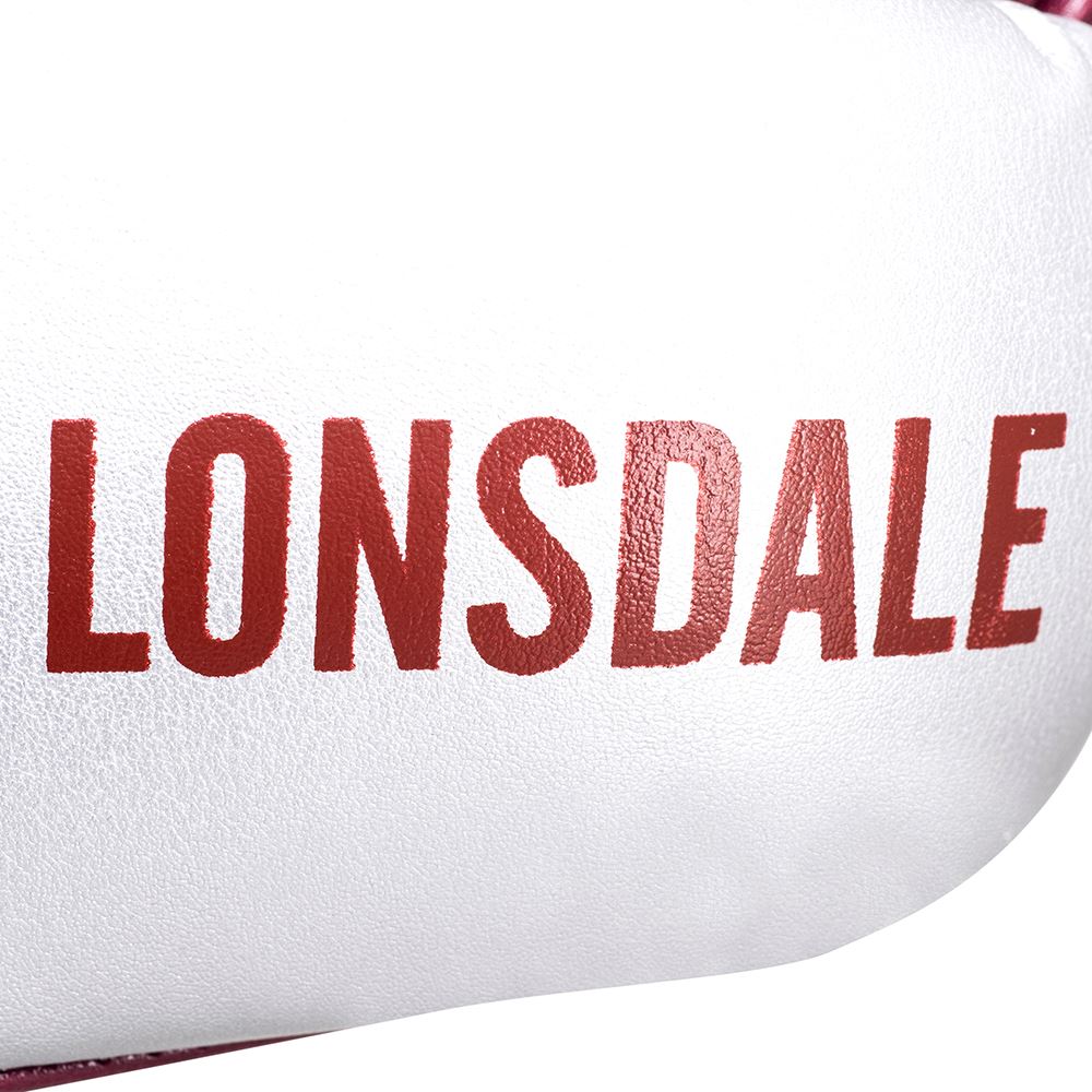Lonsdale X60 PU Training Glove Maroon/Silver 12oz